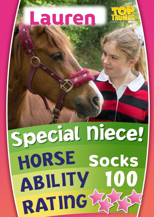 Top Trumps Special Niece Photo Upload Birthday Card