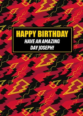 Shazam! Lightning Bolt Pattern Birthday Card