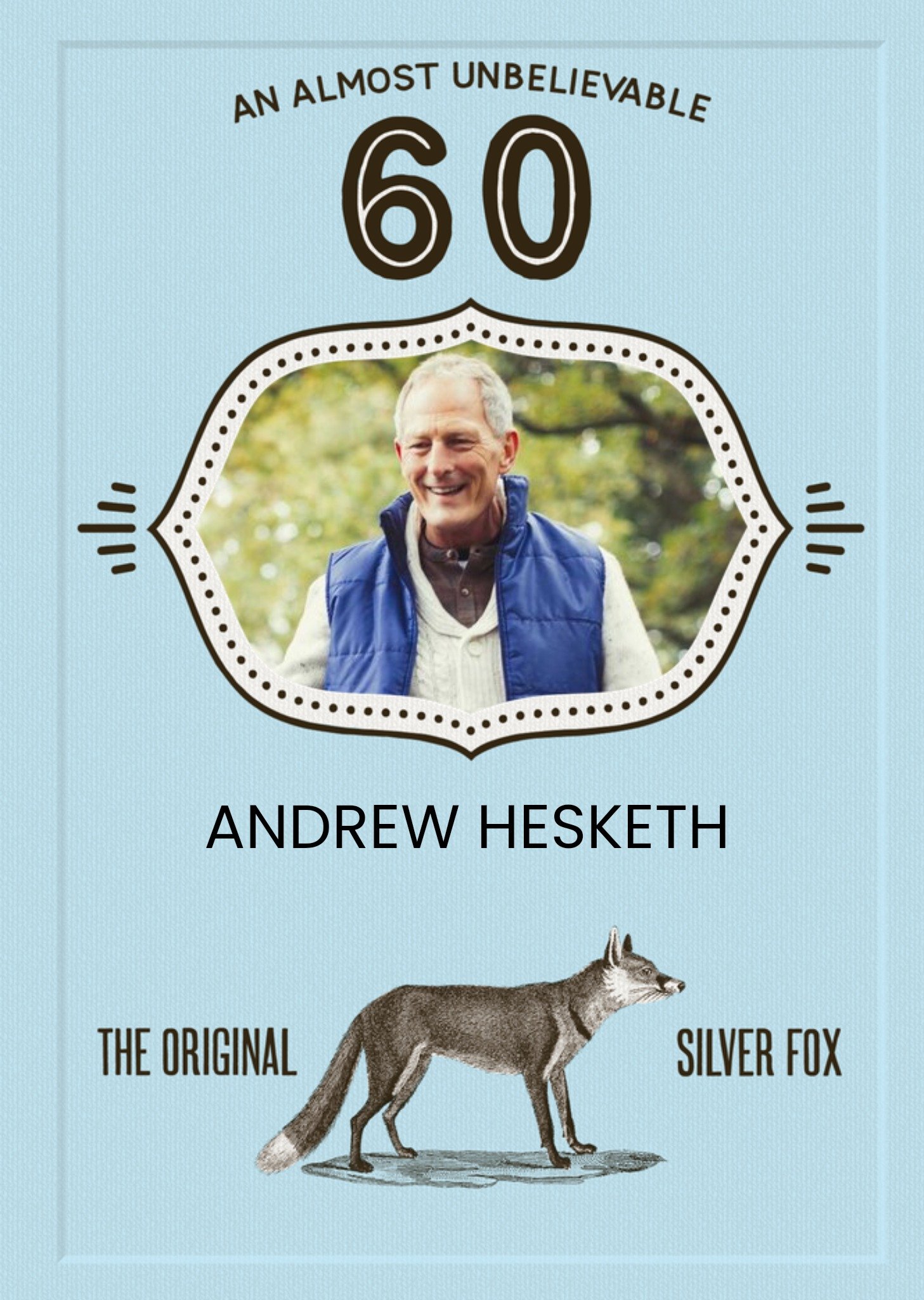Moonpig Funny Retro 60th Birthday Card the Original Silver Fox