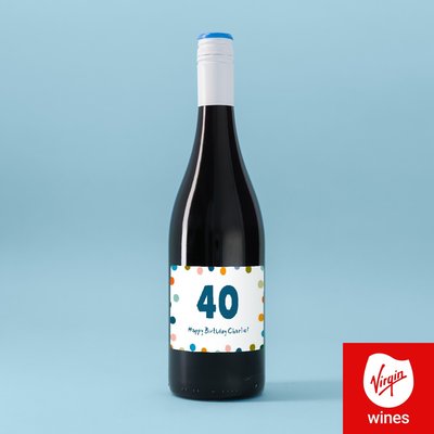 Virgin Wines Personalised Happy Birthday Milestone Merlot 75cl