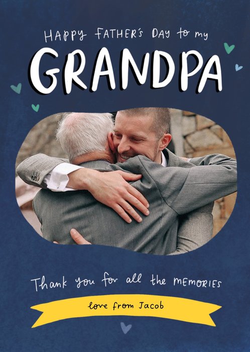 The Happy News Grandpa Photo Upload Father's Day Card