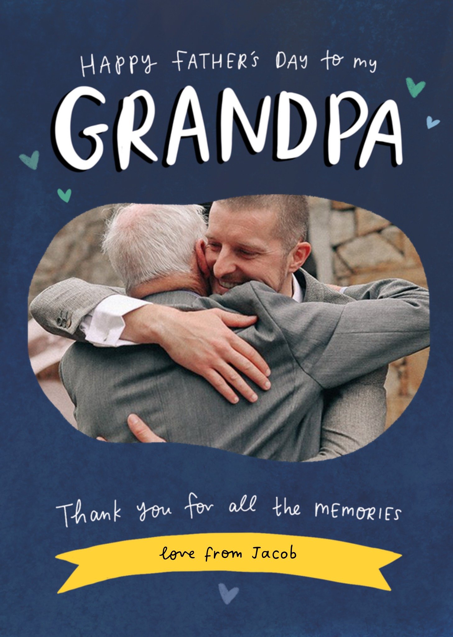 Moonpig The Happy News Grandpa Photo Upload Father's Day Card