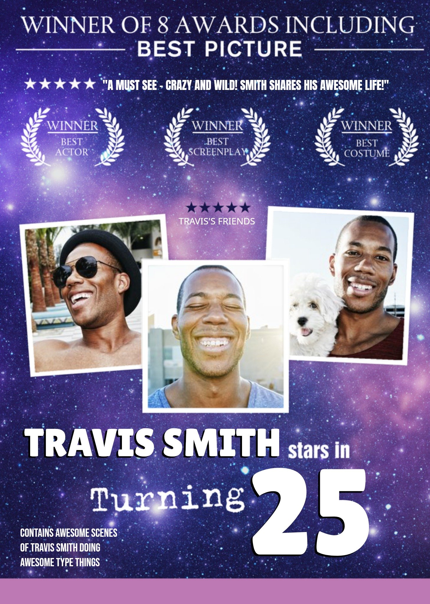 Moonpig At the Movies Film Poster Inspired Photo Upload 25th Birthday Card