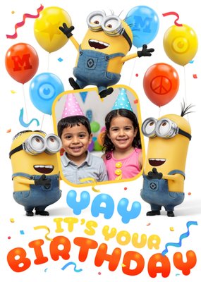 Minions Photo Upload Birthday Card