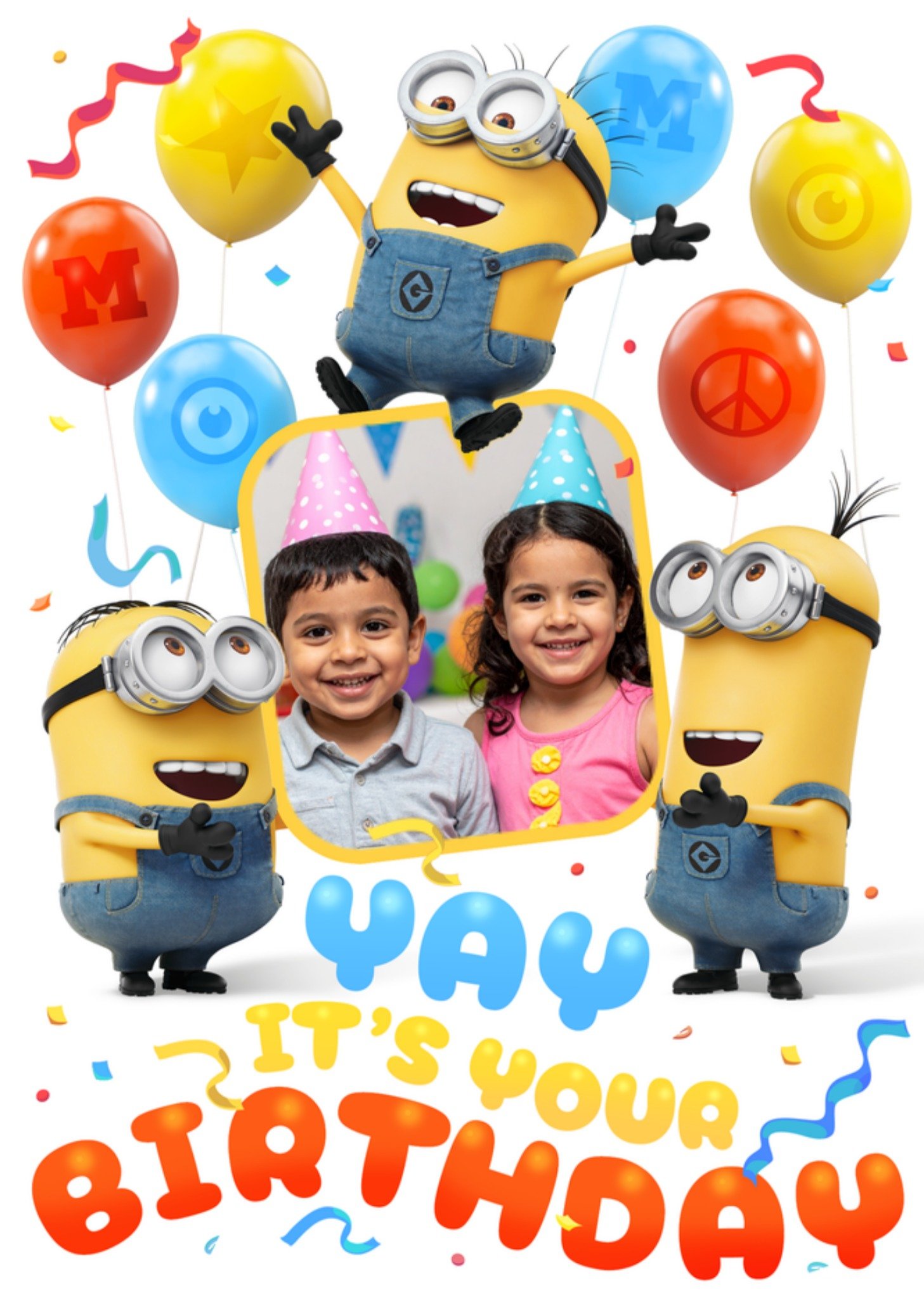 Moonpig Minions Photo Upload Birthday Card