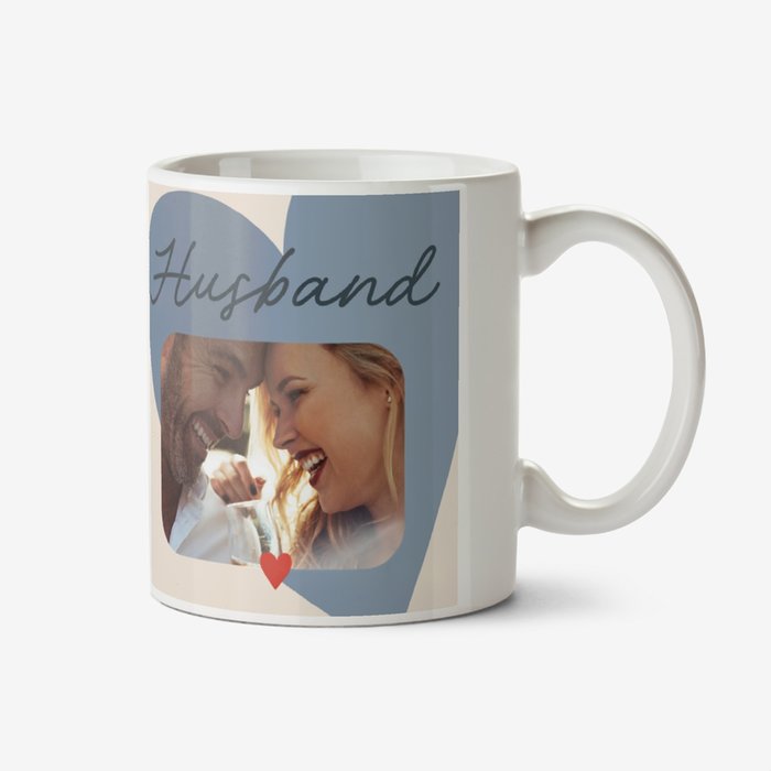 Husband You Are My Happy Place Valentine's Photo Upload Mug