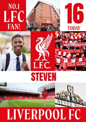 Liverpool FC No.1 LFC Fan Photo Upload 16th Birthday Card