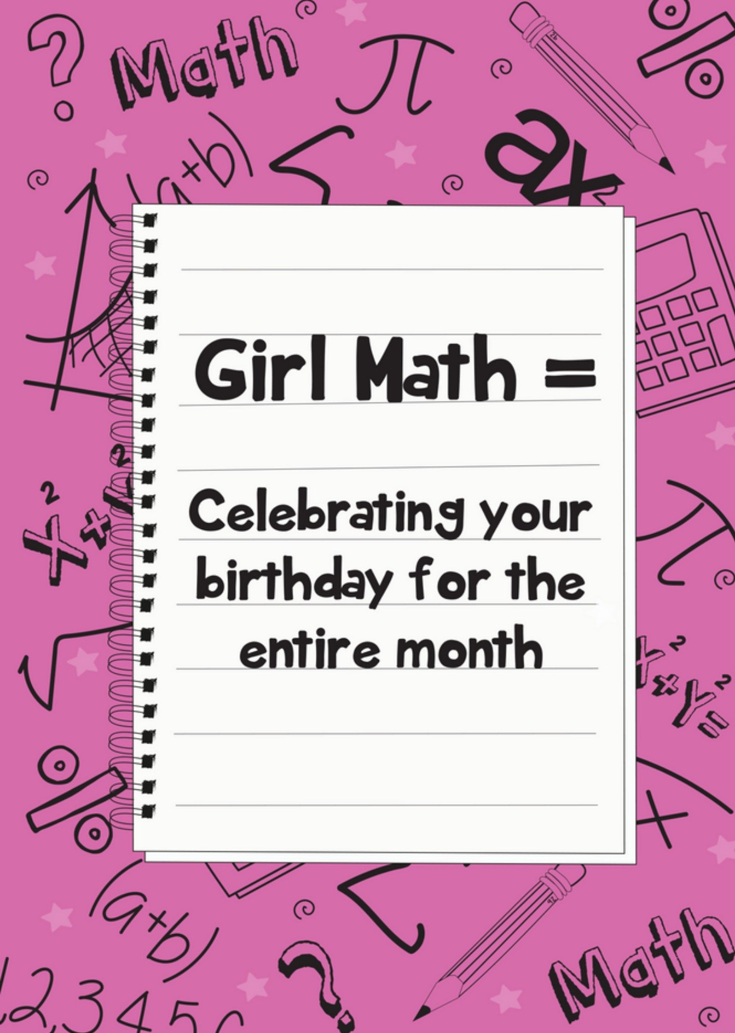 Moonpig Girl Math Birthday Card Ecard