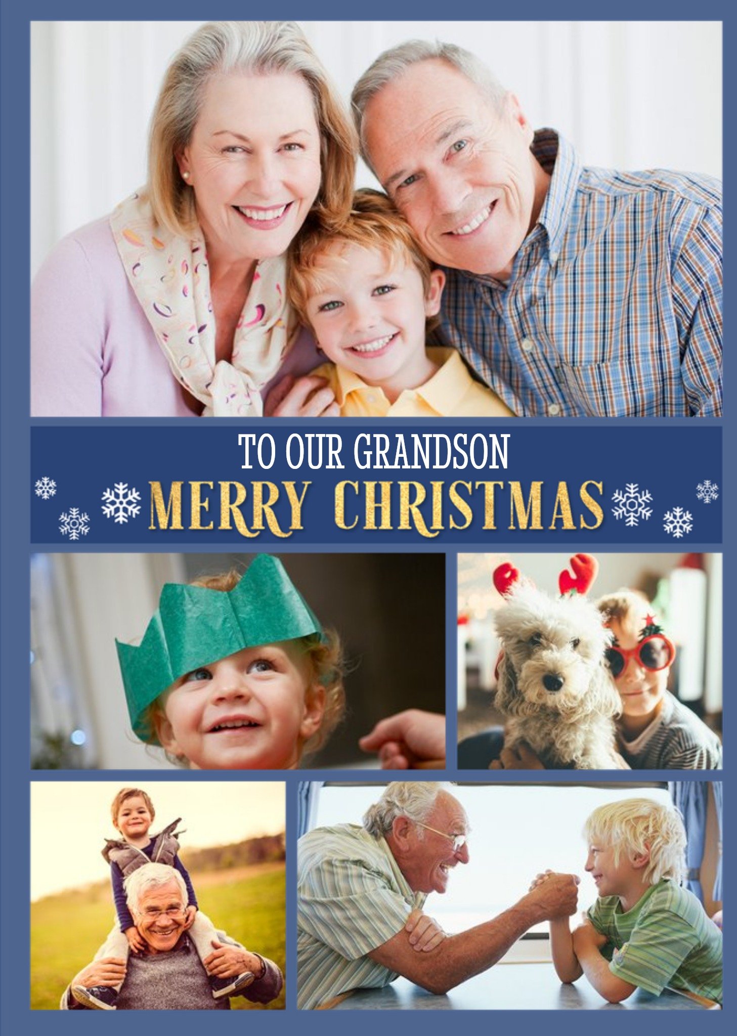 Moonpig To Our Grandson Multiple Photo Upload Christmas Card