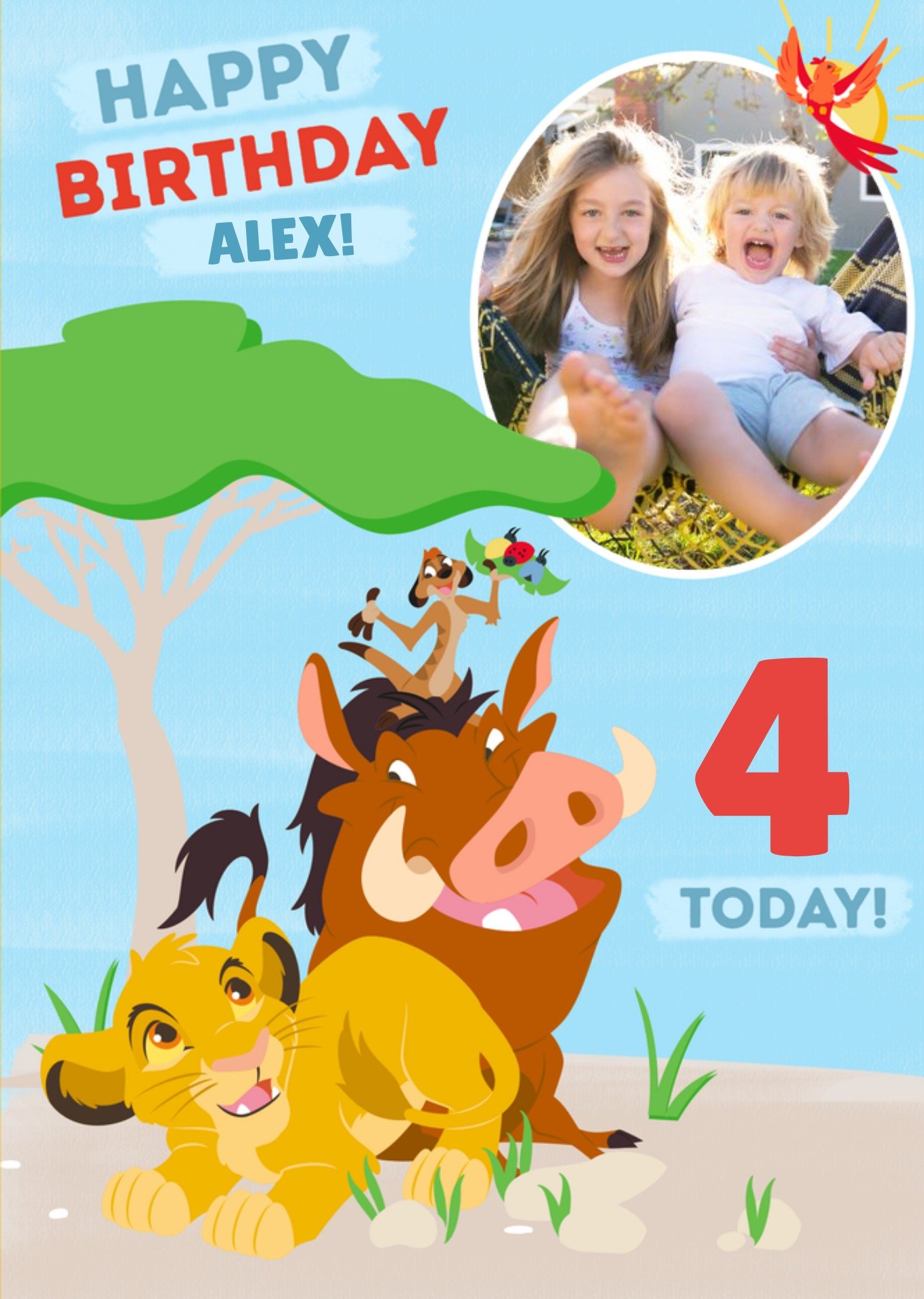 Disney Lion King Birthday Photo Upload Card 