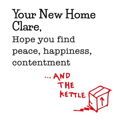 A New Home And Kettle Personalised Card