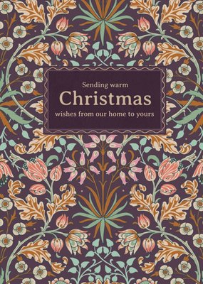William Morris Traditional Floral Pattern Christmas Wishes Card