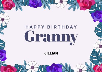 Pearl and Ivy Granny Floral Birthday Card