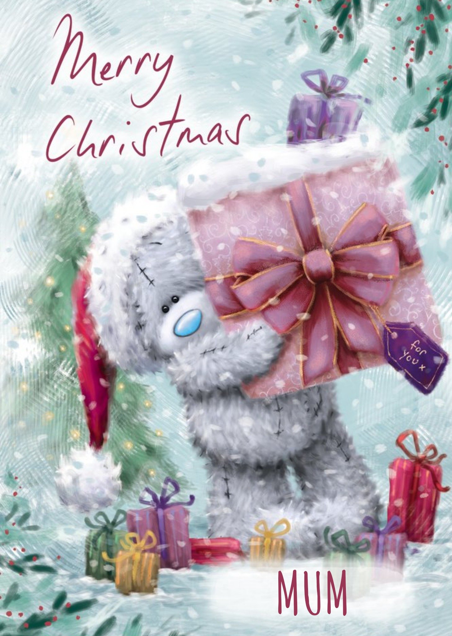 Me To You Tatty Teddy Merry Christmas Mum Card