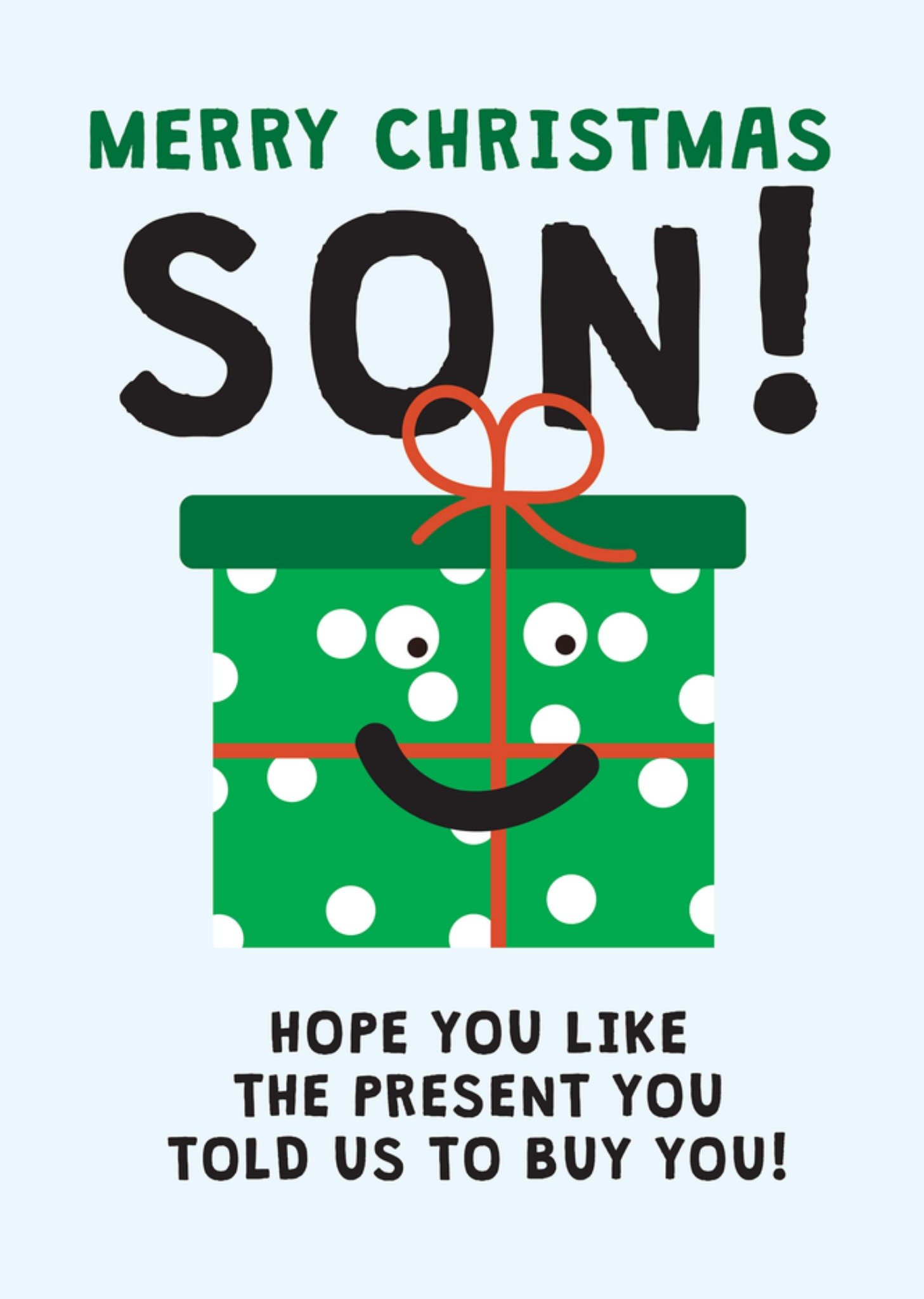 Merry Christmas Funny Present Illustrated Scribbler Son Card