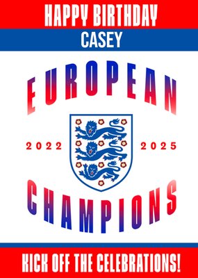 England Lionesses Happy Birthday Kick Off The Celebrations Euros 2025 Typographic Card