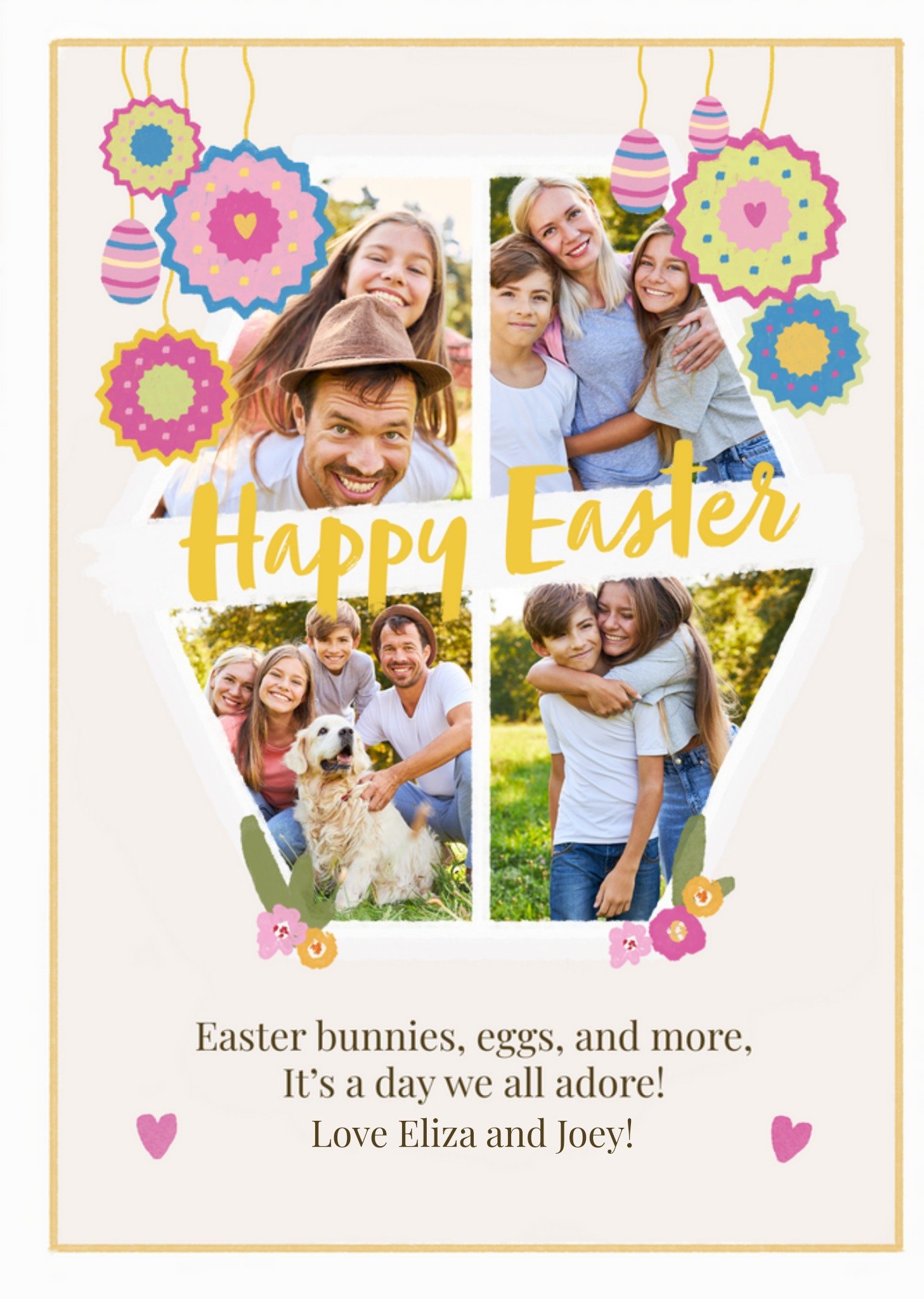 Moonpig Dreamer Happy Easter Bunnies Eggs And More Photo Upload Easter Card, Large