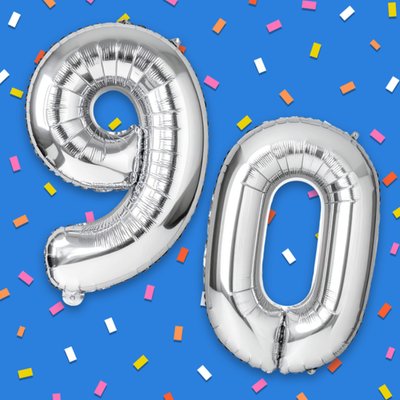90 Balloon Confetti Typography Card