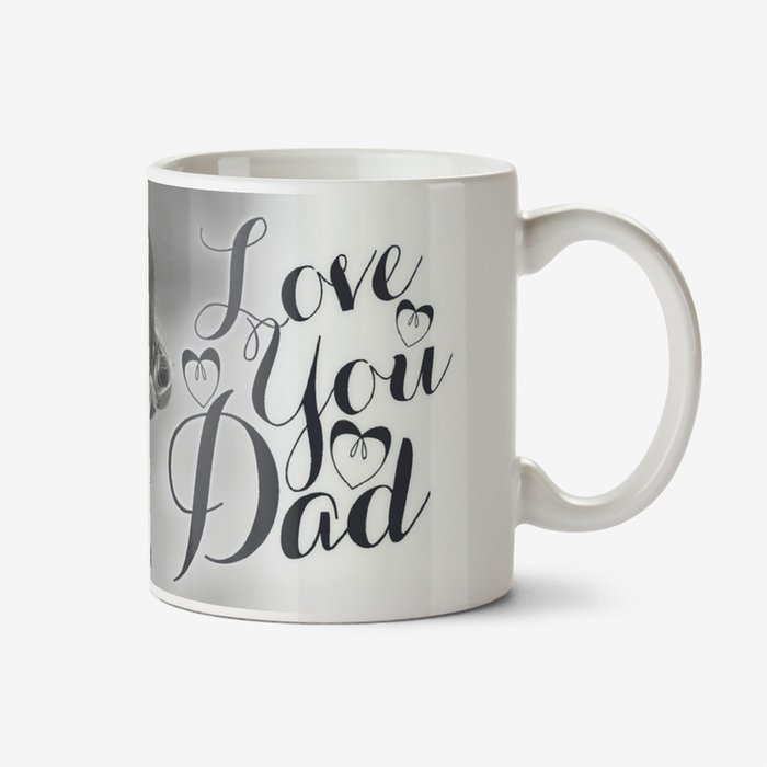 Calligraphy Love You Dad Photo Upload Mug