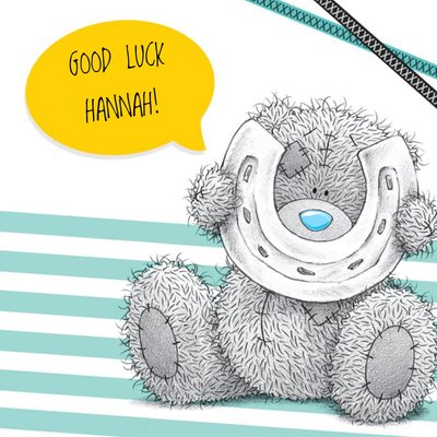 Me To You Tatty Teddy Striped Personalised Good Luck Card