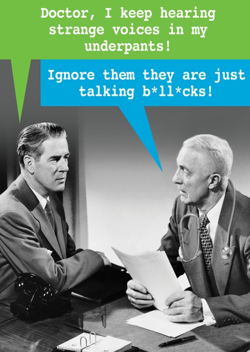 Funny Photographic Male Figurine in Armchair Rude Humour Card