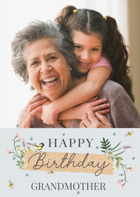 Okey Dokey Design Happy Birthday Grandmother Photo Upload card