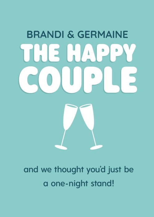 Humorous Graphic Champagne Glasses Editable Anniversary Card