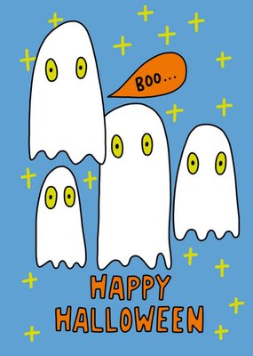 Angela Chick Happy Halloween Card With Spooky Ghosts