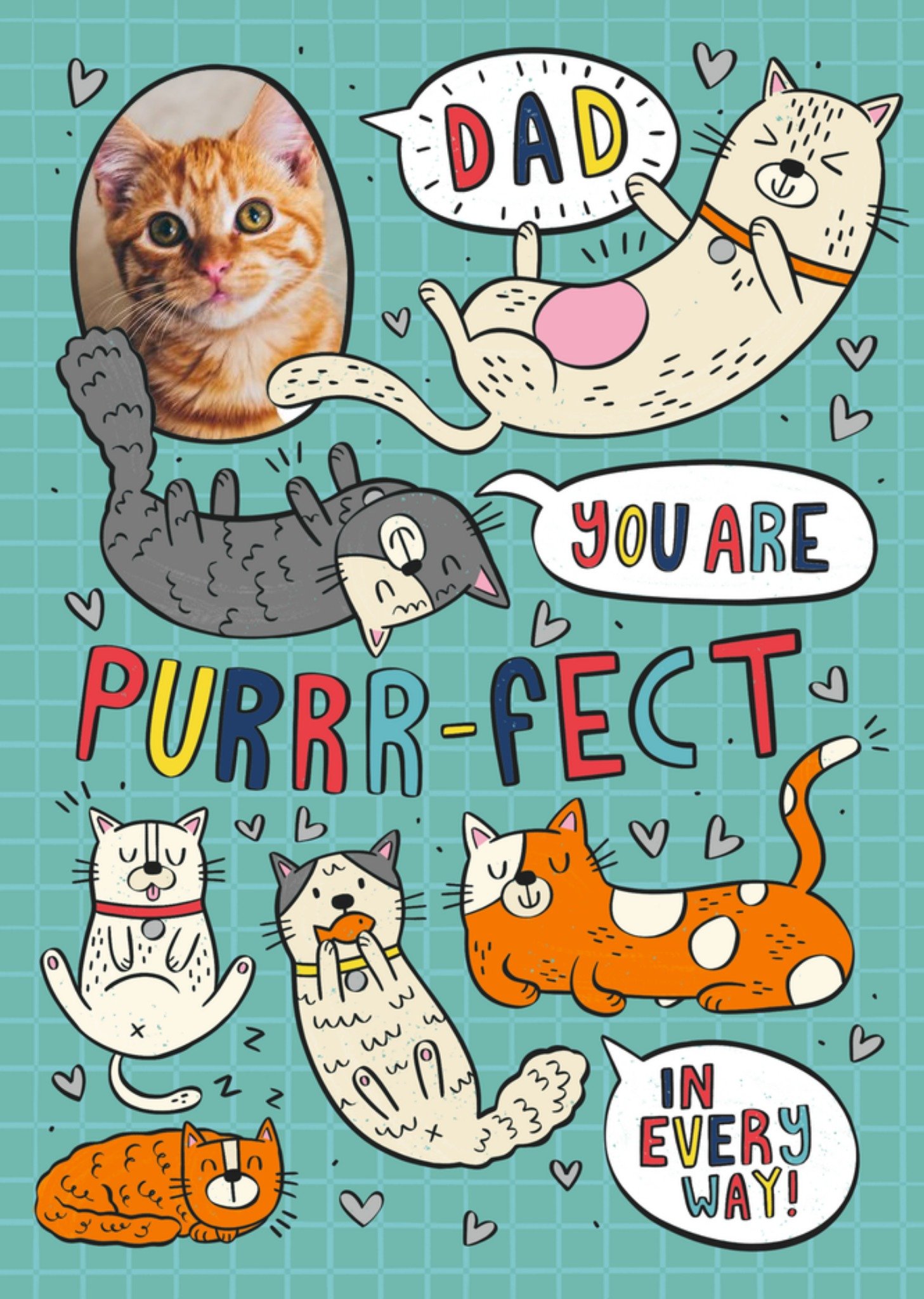 Moonpig Cute Illustrations Cats Dad You Are Purrrfect In Every Way Fathers Day Card