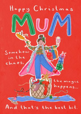 Happy Christmas Mum Illustrated Christmas Card