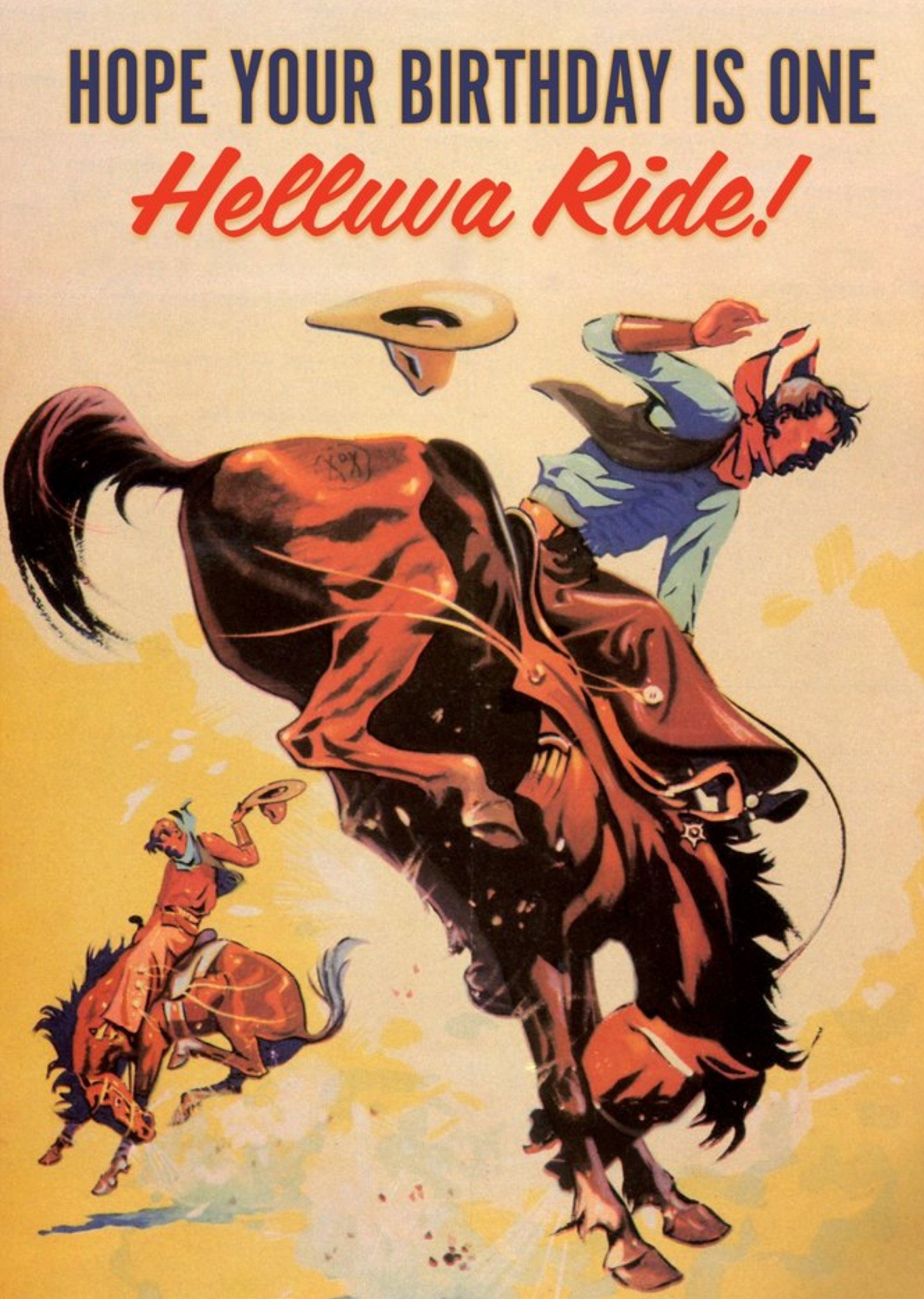 Moonpig Helluva Ride Cowboy Rodeo Birthday Card