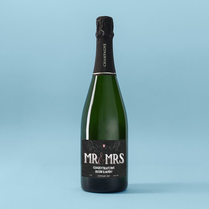 Personalised Mr & Mrs Champagne 75cl