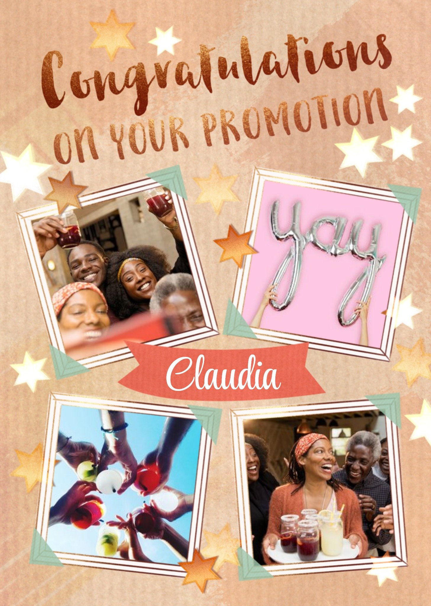 Moonpig Congratulations On Your Promotion Photo Upload Typographic Design Card