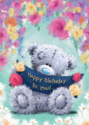 Tatty Teddy Cute Softly Drawn Floral Birthday Card