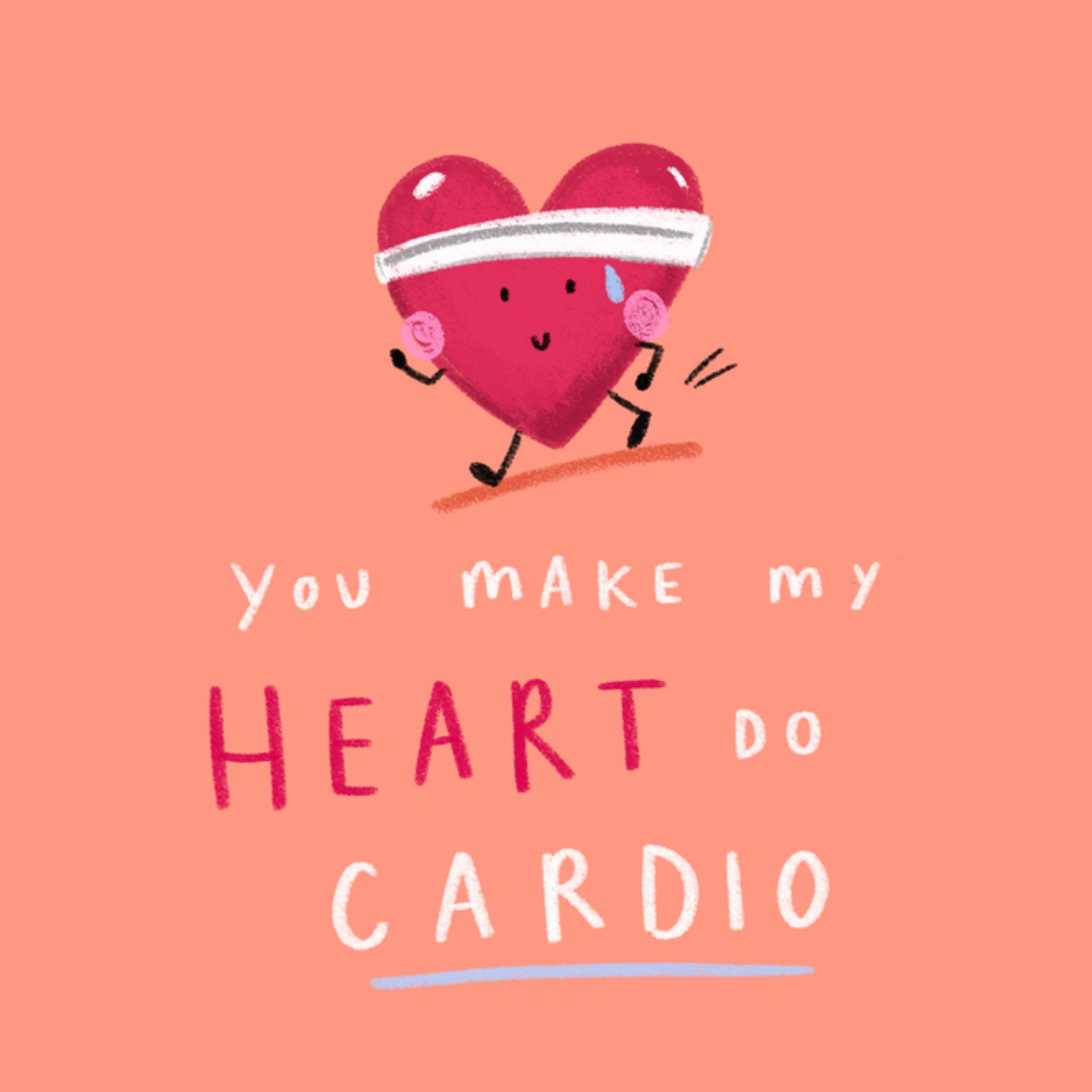Moonpig Funny Fitness Cardio Joke ValentineâS Day Card