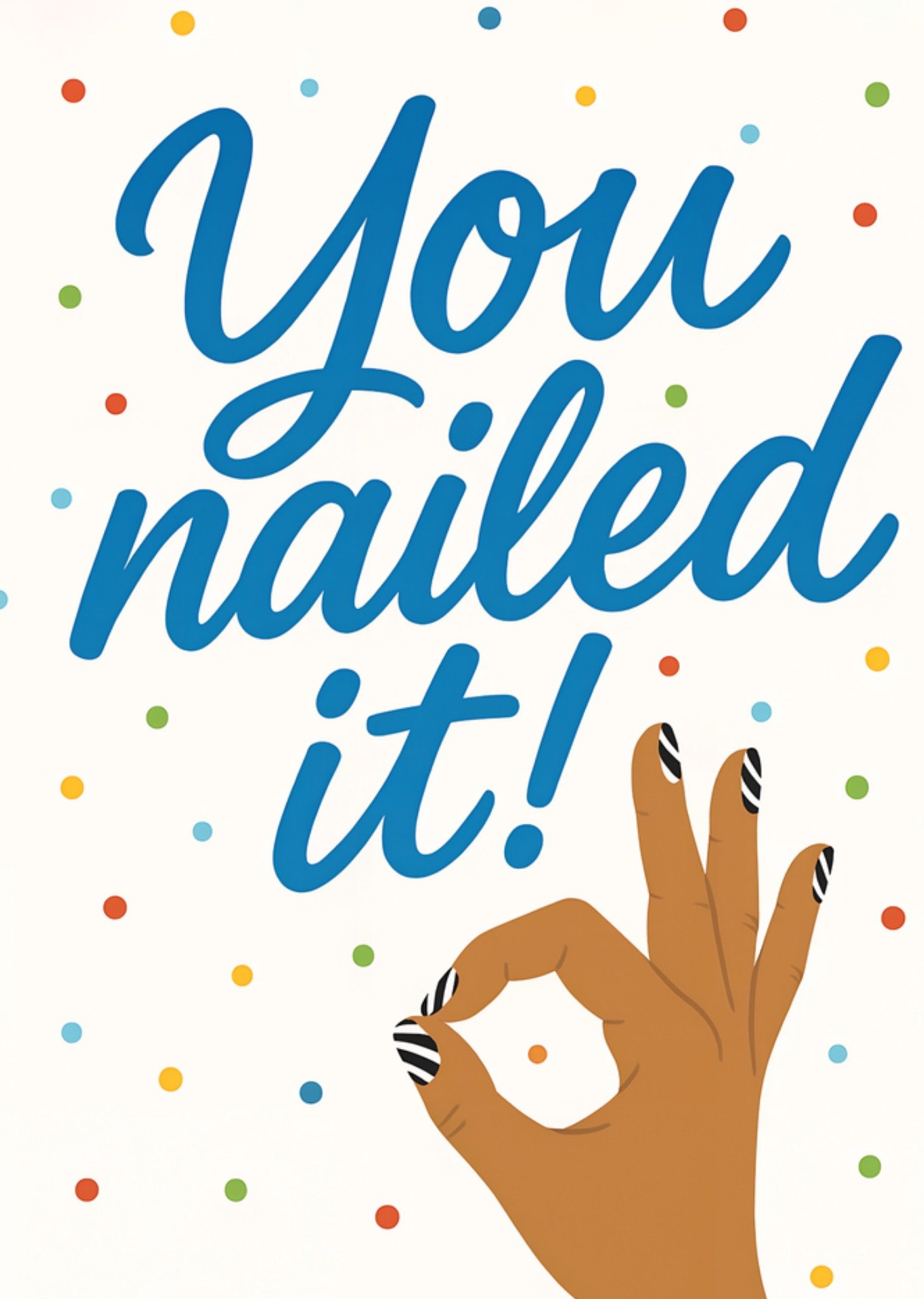 Moonpig You Nailed It Polka Dot Typographic Congratulations Card