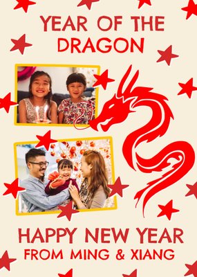 Year Of The Dragon Chinese New Year Photo Upload Card