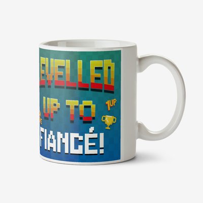 Bright Retro Gaming Design Levelled Up To Fiancé! Engagement Mug