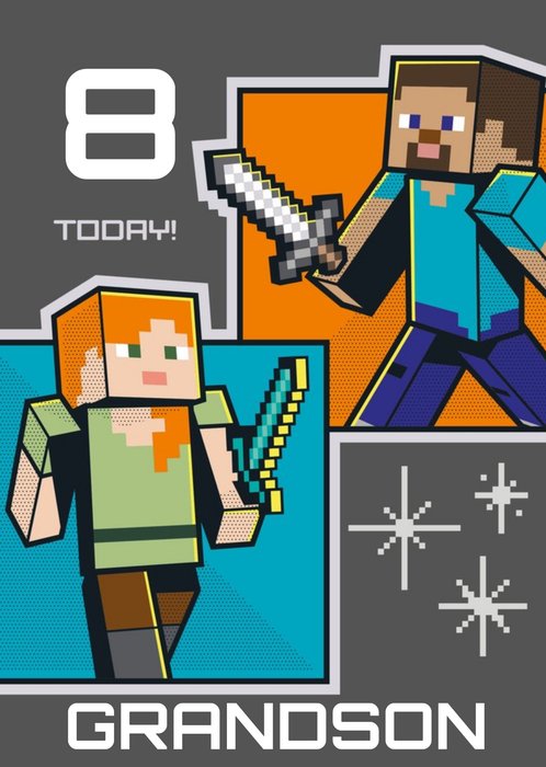 Illustrated Minecraft Avatar Age Birthday Card