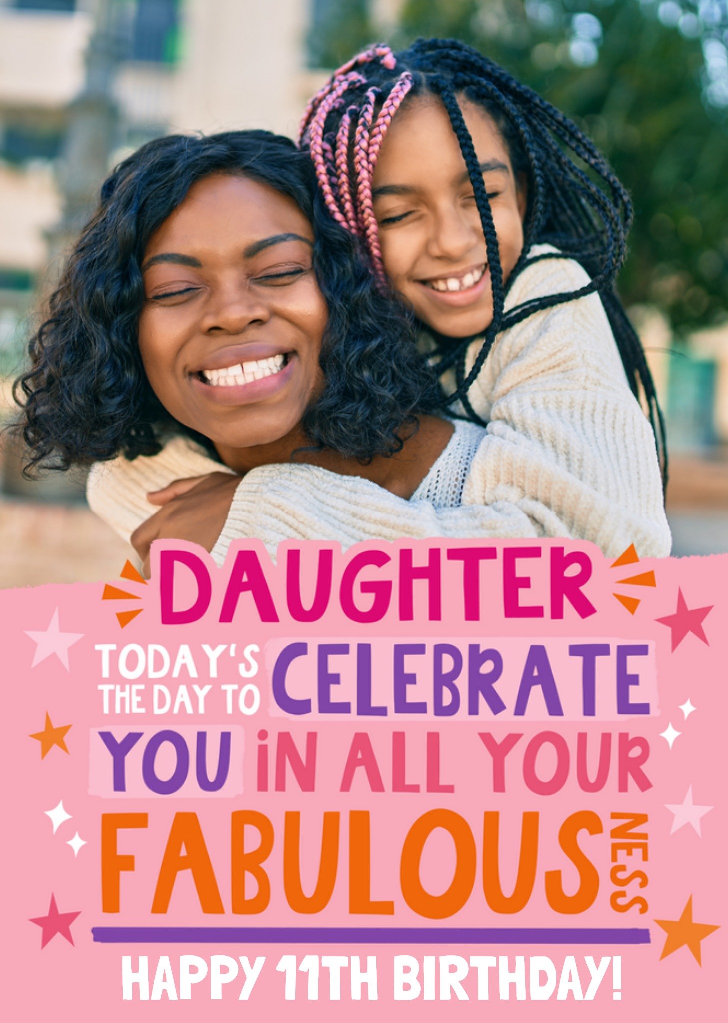 Moonpig Fabulous Daughter Photo Upload Birthday Card, Large