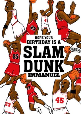 Michael Jordan Basketball Slam Dunk Birthday Card