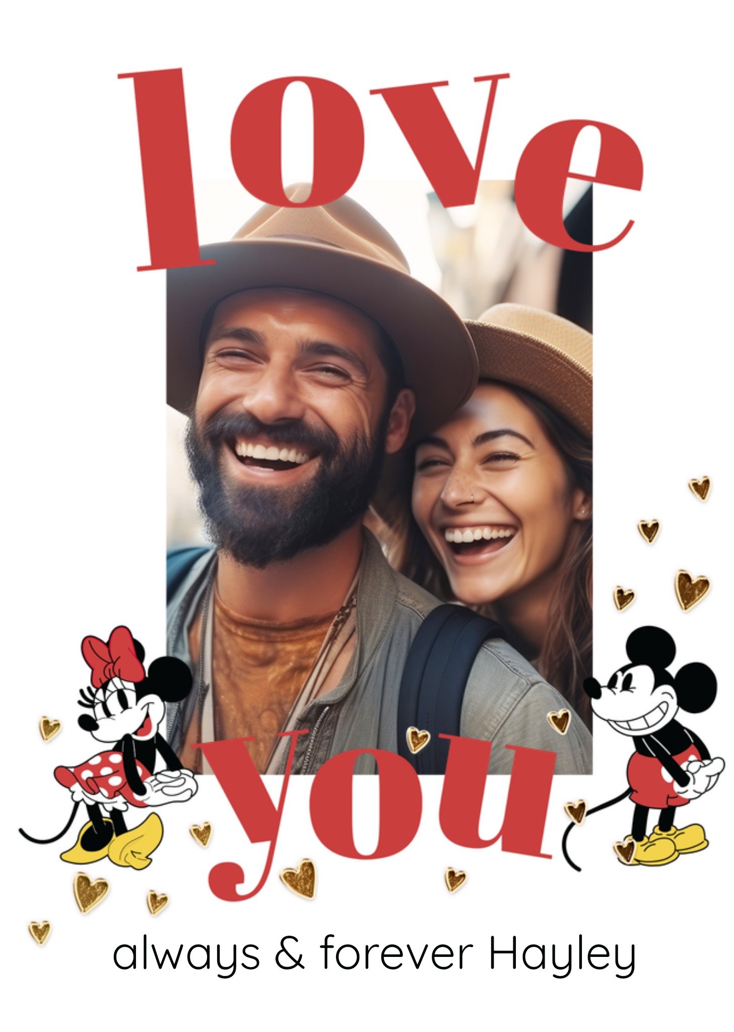 Disney Mickey Mouse Photo Upload Love You Card, Large