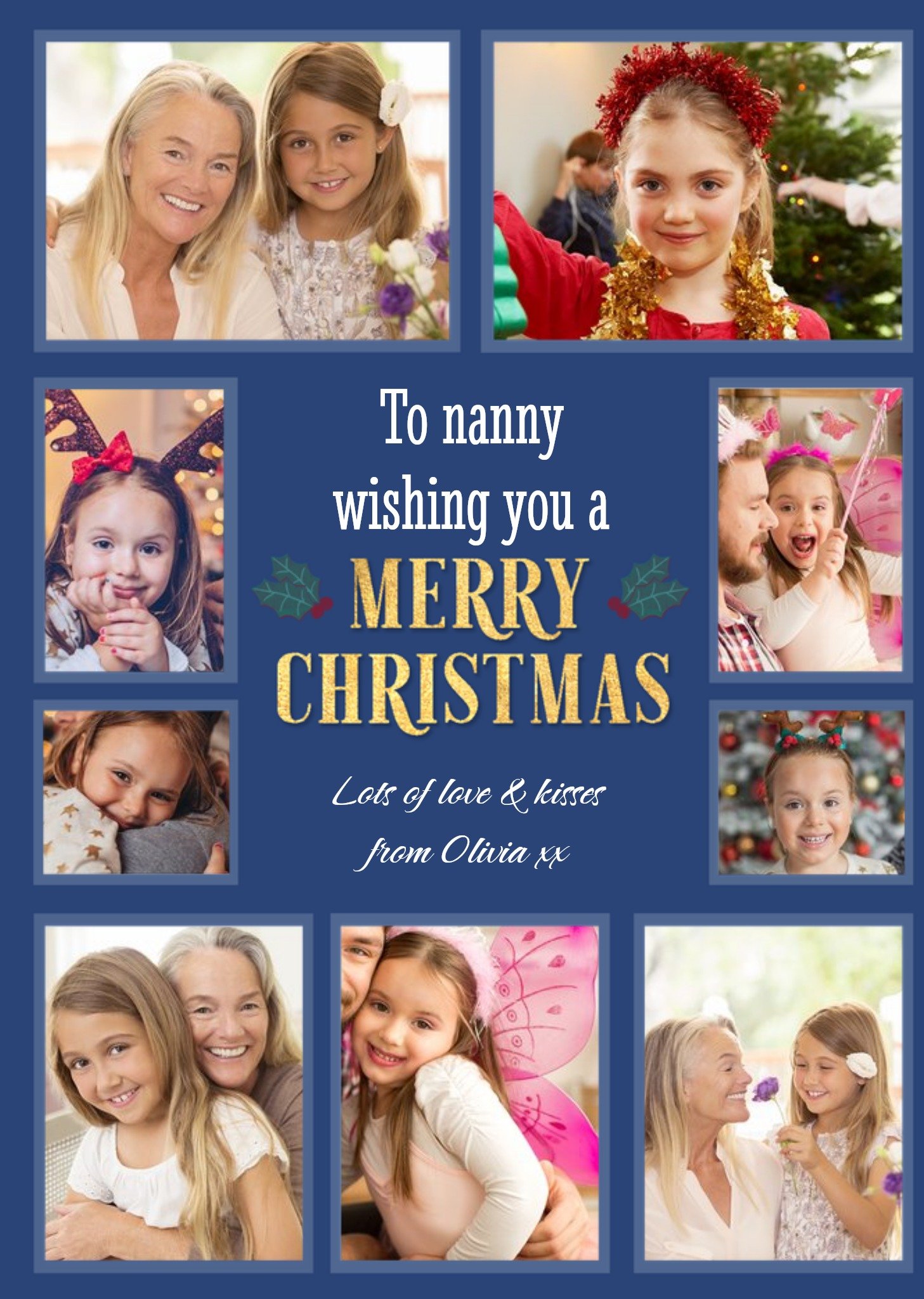 Moonpig Multi Photo Upload Christmas Card For Nanny