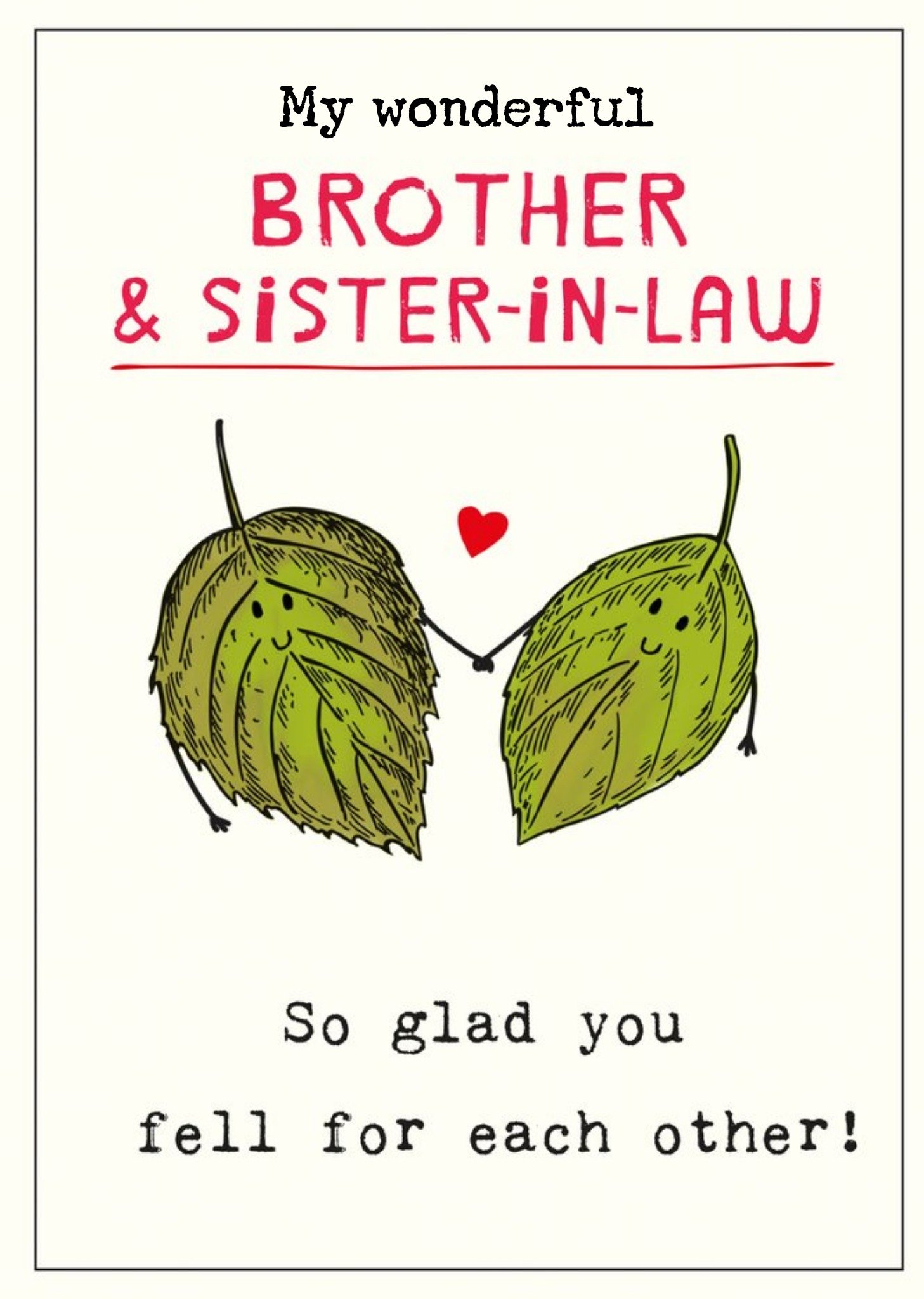 Moonpig Cute Illustrative Smiling Leaves Brother & Sister-In-Law Anniversary Card