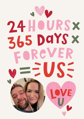 Forever Us Sum Illustrated Photo Upload Valentine's Day Card