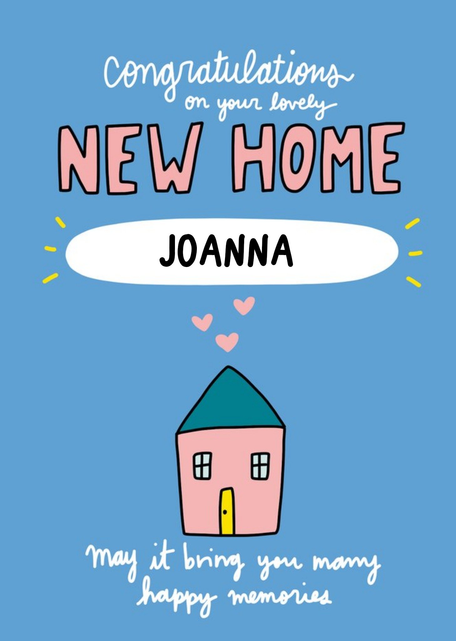 Moonpig Cute Typographic Illustrated New Home Card