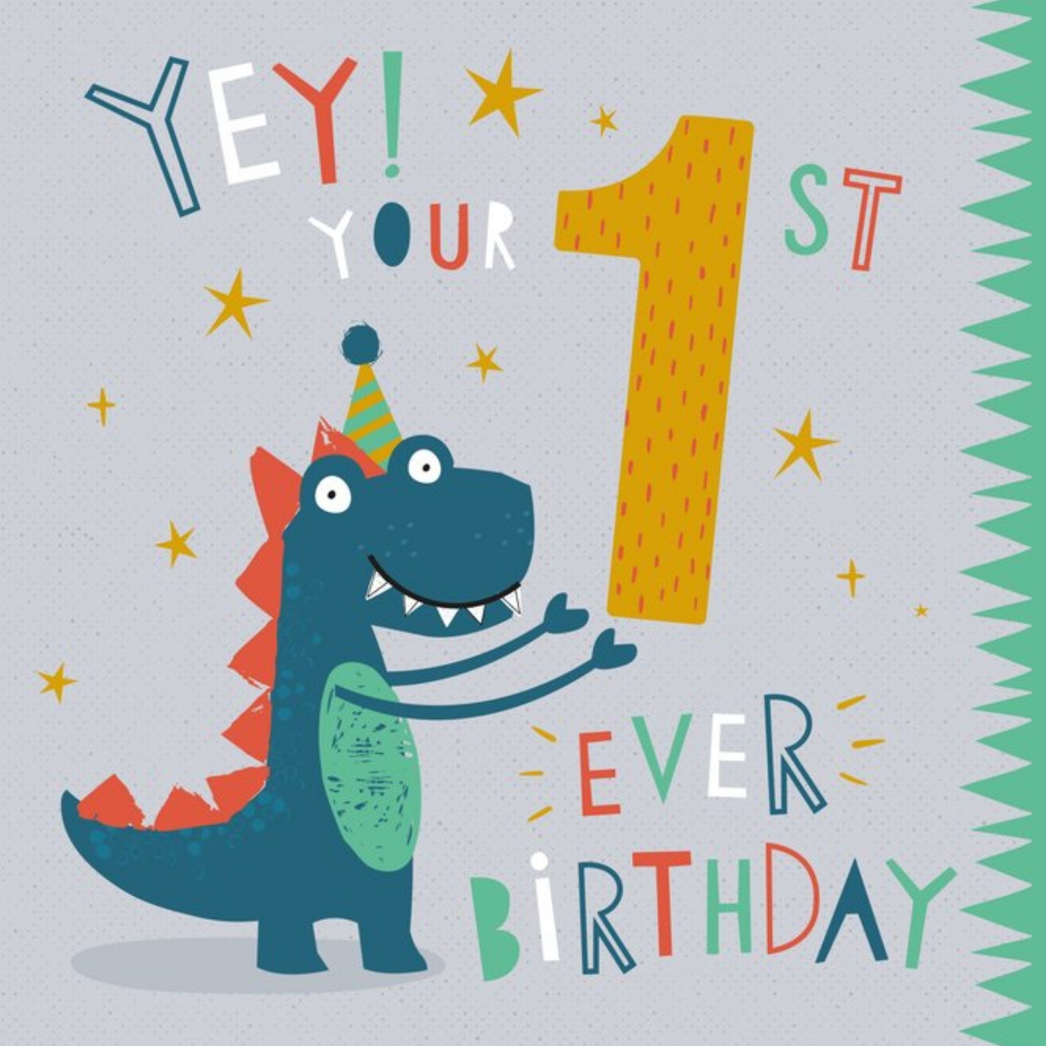 Moonpig Yay Your First Ever Birthday Dinosaur Card