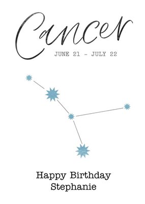 Cancer Zodiac Sign Birthday Card