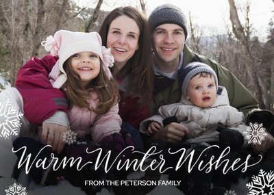 Warm Winter Wishes From The Family Photo Christmas Card