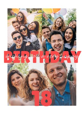 Modern Bold Photo Upload 18th Birthday Card